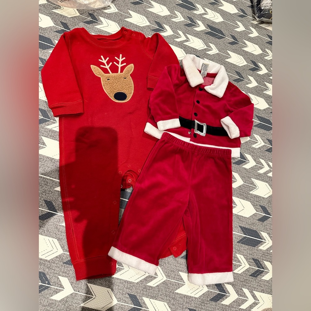 Gap 12-18mos & Cherokee 9mos Christmas outfits